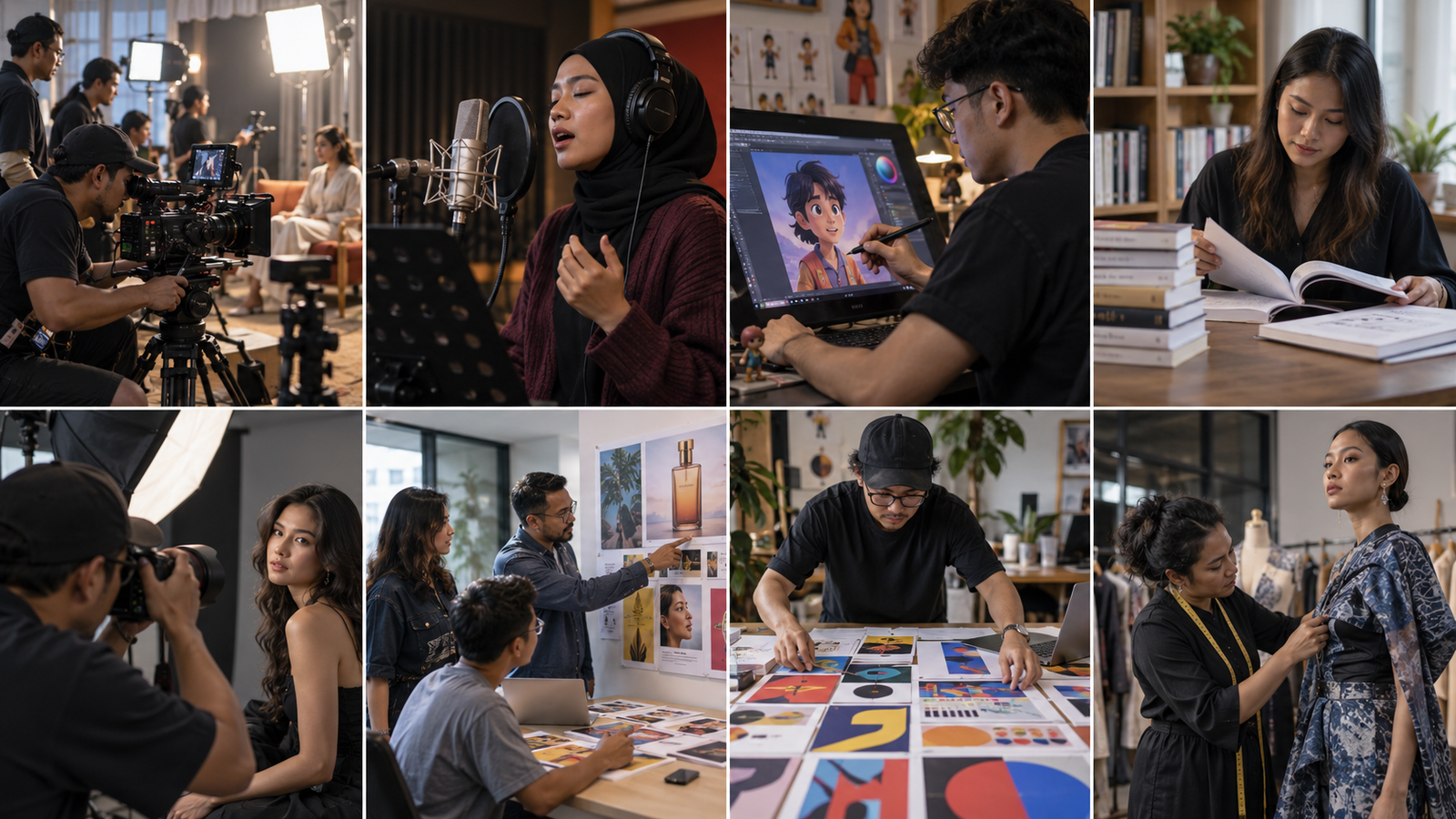 Creative Industries: Film & TV, Music, Animation, Publishing, Photography, Advertising, Design, Fashion